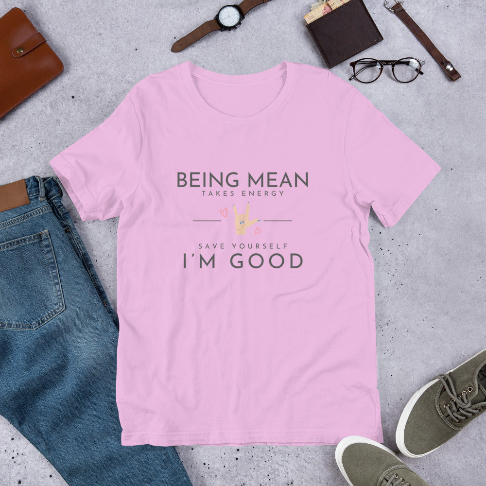 Unisex t-shirt - Being Mean Hand T-shirt Stylin' Spirit Lilac S 