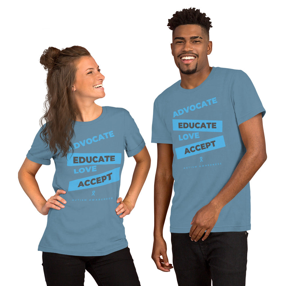 Unisex t-shirt - Autism Advocacy T-shirt Stylin' Spirit Steel Blue S 