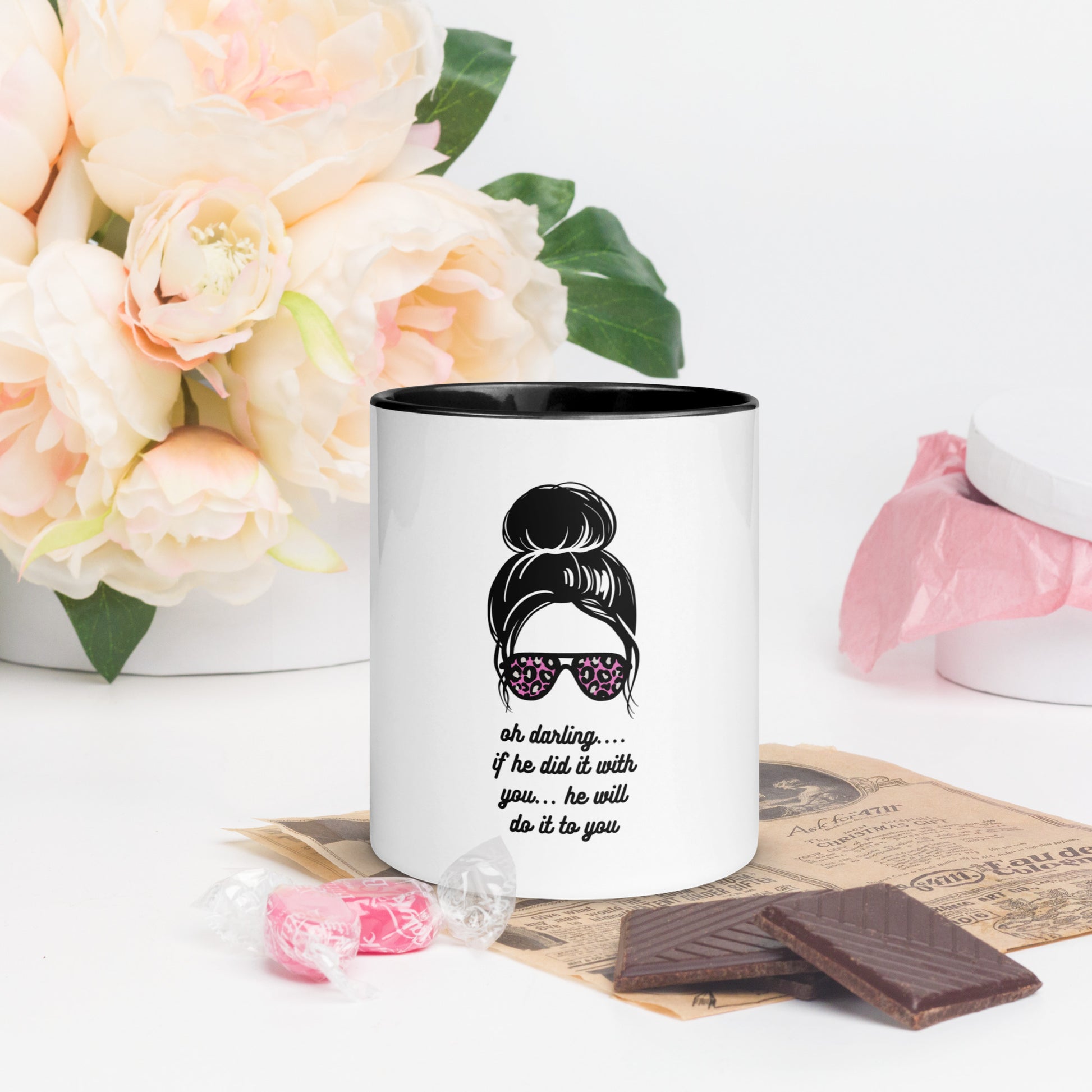 Coffee or Tea Mug with Color Inside - Oh Darling Mug Stylin' Spirit Default Title  