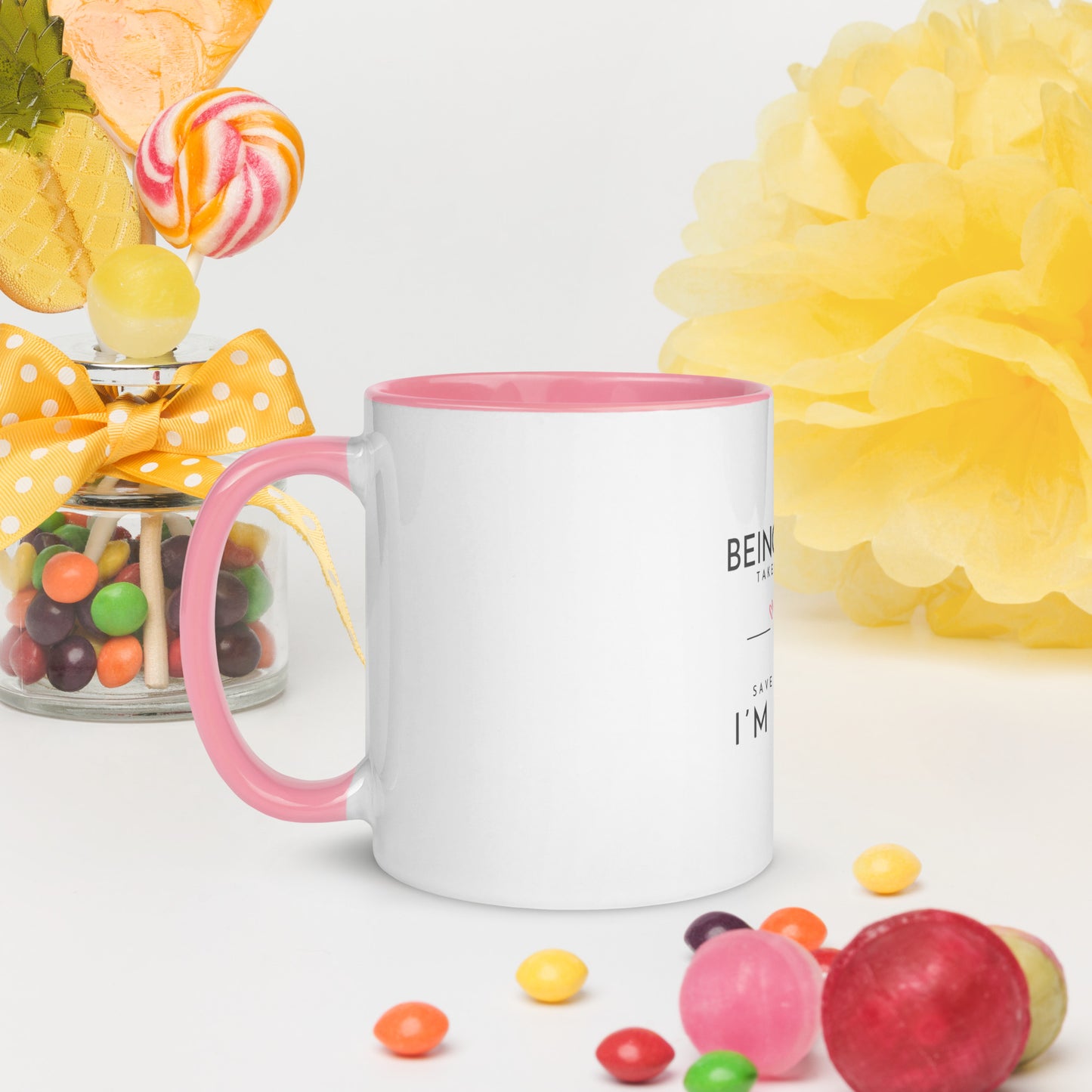 Coffee or Tea Mug with Color Inside - Being Mean Hand Mug Stylin' Spirit   