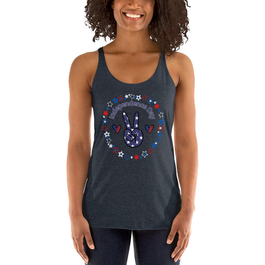 Women's Racerback Tank - Independence Day 4th of July Tank Top Stylin' Spirit Vintage Navy XS 