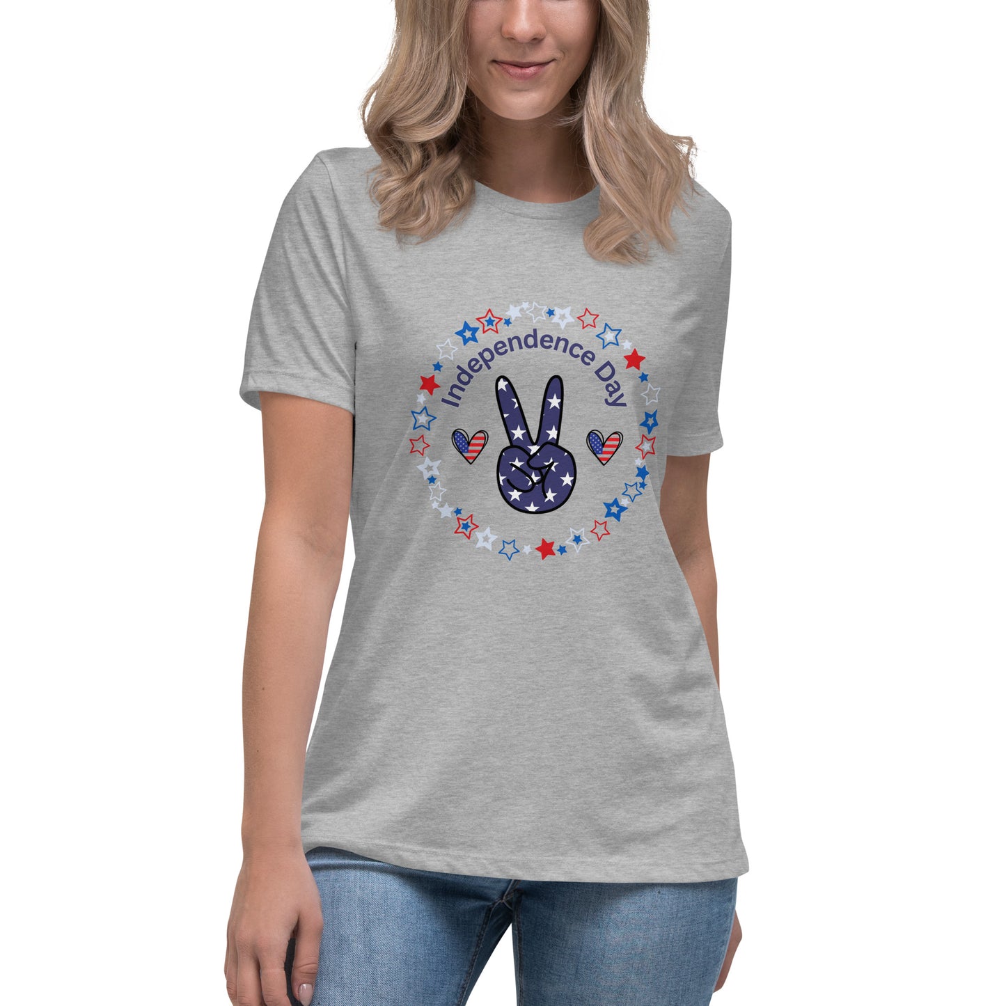 Women's Relaxed T-Shirt - Independence Day 4th of July T-shirt Stylin' Spirit Athletic Heather S 