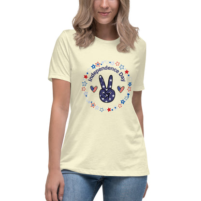 Women's Relaxed T-Shirt - Independence Day 4th of July T-shirt Stylin' Spirit Citron S 